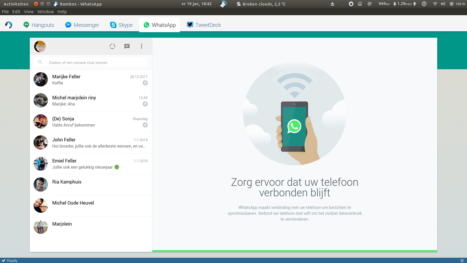 WhatsApp scherm